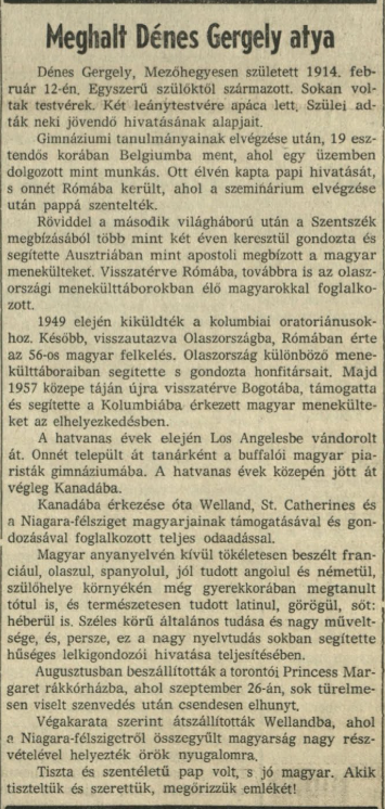 Dénes János Gergely COr, dr.
